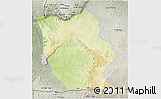 Physical 3D Map of Mbanza-Ngungu, semi-desaturated