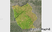 Satellite 3D Map of Mbanza-Ngungu, semi-desaturated