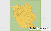 Savanna Style 3D Map of Mbanza-Ngungu, single color outside