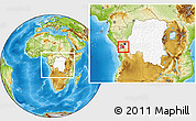 Physical Location Map of Mbanza-Ngungu, highlighted country, highlighted parent region, within the entire country