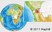 Physical Location Map of Mbanza-Ngungu, highlighted country, highlighted parent region