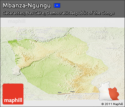 Physical Panoramic Map of Mbanza-Ngungu, lighten