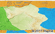 Physical Panoramic Map of Mbanza-Ngungu, political outside