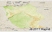 Physical Panoramic Map of Mbanza-Ngungu, shaded relief outside