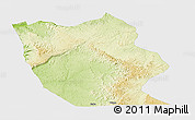 Physical Panoramic Map of Mbanza-Ngungu, single color outside