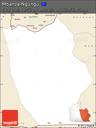 Classic Style Simple Map of Mbanza-Ngungu