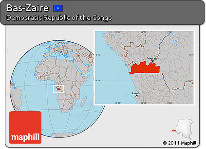 Gray Location Map of Bas-Zaire