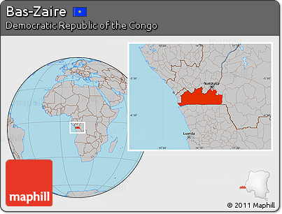 Gray Location Map of Bas-Zaire
