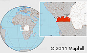 Gray Location Map of Bas-Zaire, highlighted country