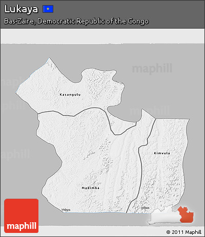 Gray 3D Map of Lukaya, single color outside