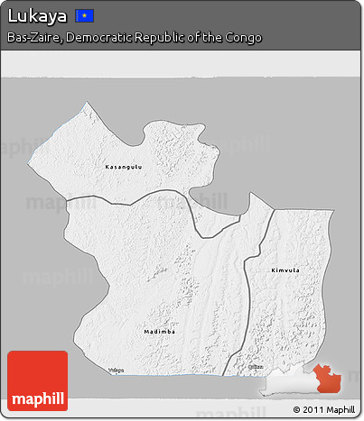 Gray 3D Map of Lukaya, single color outside