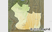 Physical 3D Map of Lukaya, darken