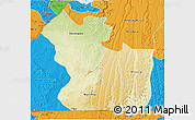Physical 3D Map of Lukaya, political outside