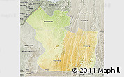 Physical 3D Map of Lukaya, semi-desaturated