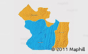 Political 3D Map of Lukaya, cropped outside