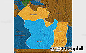Political 3D Map of Lukaya, darken