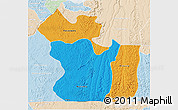 Political 3D Map of Lukaya, lighten