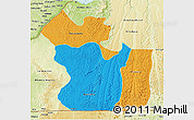Political 3D Map of Lukaya, physical outside
