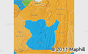 Political 3D Map of Lukaya, political shades outside