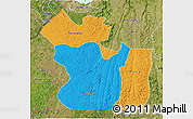 Political 3D Map of Lukaya, satellite outside