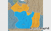 Political 3D Map of Lukaya, semi-desaturated