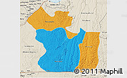 Political 3D Map of Lukaya, shaded relief outside