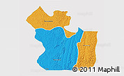 Political 3D Map of Lukaya, single color outside