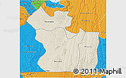 Shaded Relief 3D Map of Lukaya, political outside