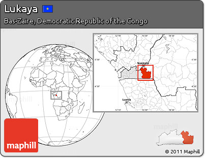 Blank Location Map of Lukaya, highlighted parent region