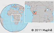 Gray Location Map of Lukaya, within the entire country