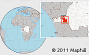Gray Location Map of Lukaya, highlighted country