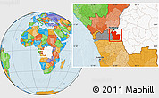 Political Location Map of Lukaya, highlighted country, highlighted parent region