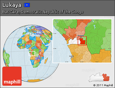 Political Location Map of Lukaya, highlighted parent region