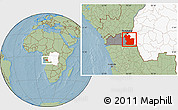 Savanna Style Location Map of Lukaya, highlighted country, highlighted parent region, hill shading
