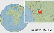 Savanna Style Location Map of Lukaya, hill shading