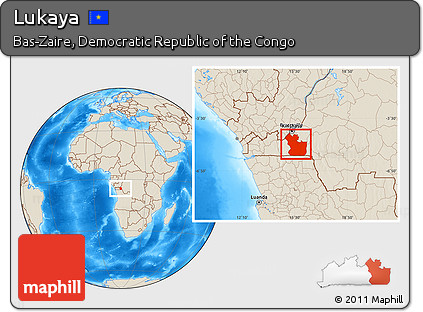 Shaded Relief Location Map of Lukaya