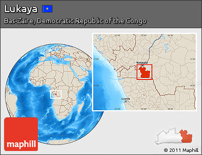 Shaded Relief Location Map of Lukaya