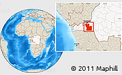 Shaded Relief Location Map of Lukaya, highlighted country