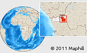 Shaded Relief Location Map of Lukaya, highlighted parent region