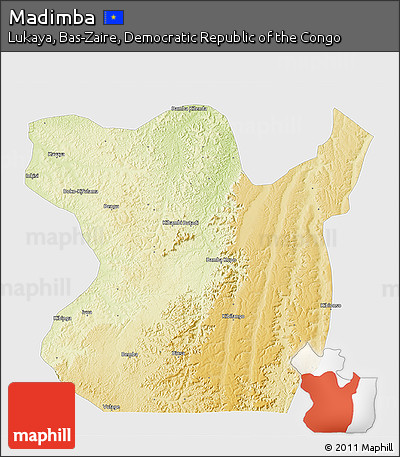 Physical 3D Map of Madimba, single color outside