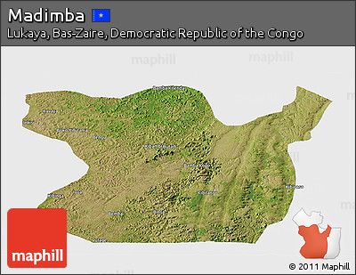 Satellite Panoramic Map of Madimba, single color outside