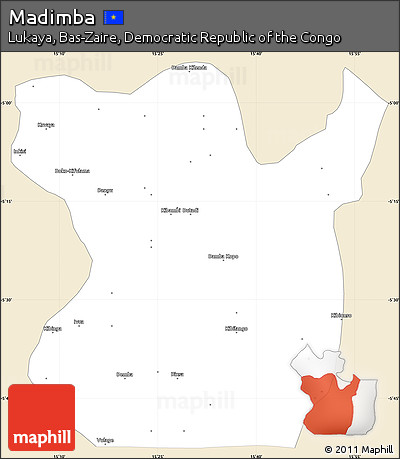 Classic Style Simple Map of Madimba, single color outside