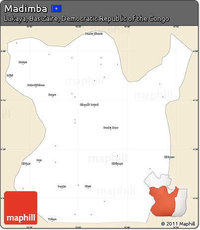 Classic Style Simple Map of Madimba, single color outside