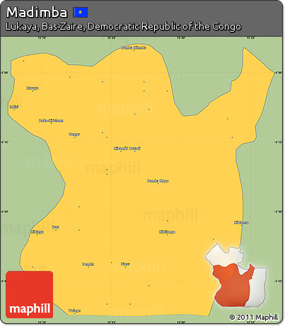 Savanna Style Simple Map of Madimba, single color outside