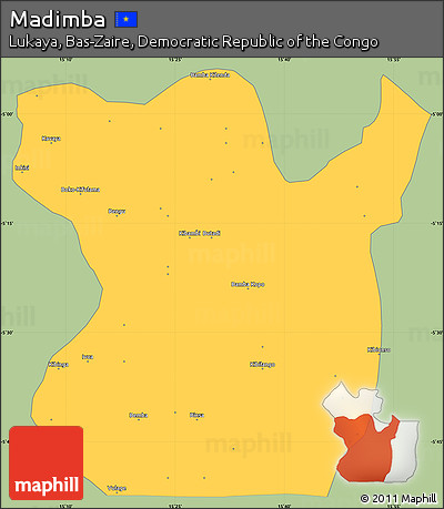 Savanna Style Simple Map of Madimba, single color outside