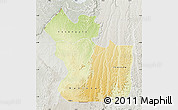 Physical Map of Lukaya, lighten, semi-desaturated