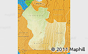 Physical Map of Lukaya, political shades outside