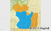 Political Map of Lukaya, physical outside