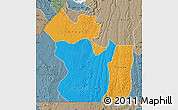 Political Map of Lukaya, semi-desaturated