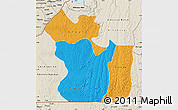 Political Map of Lukaya, shaded relief outside